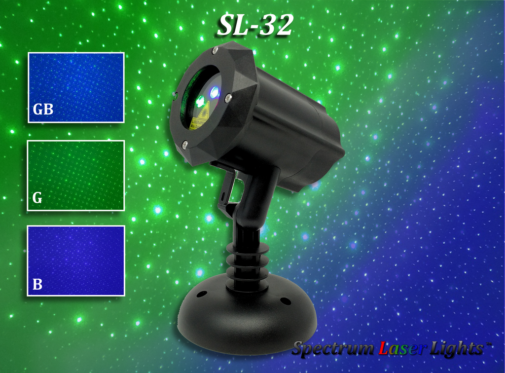 SL-32 - Green/Blue Moving Firefly Laser Christmas Light | 2nd GEN