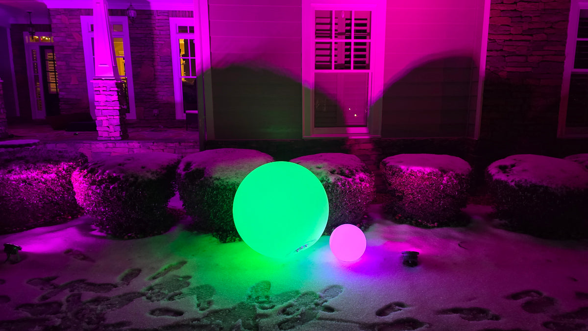 Spectrum Spheres - Large RGBW LED BALL/ORB - Outdoor and Indoor Light - Rechargeable Waterproof IP68 rated for Pool, Landscape, Weddings and Events - Spectrum Laser Lights