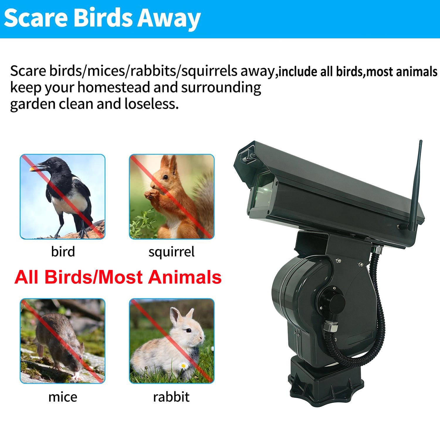 SL-121H - Bird & Rodent Laser Deterrent System - Smart Phone Control - 2W - High Precision