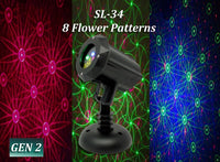 SL-34 - RGB Moving 8 Flower Garden Pattern Laser Light | 2nd GEN