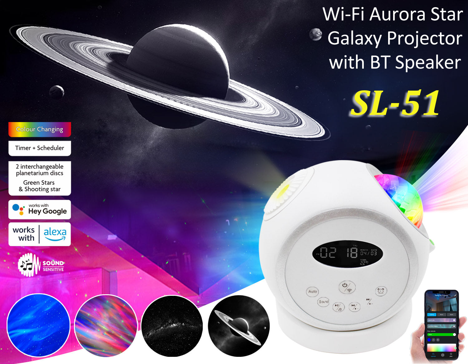 SL-51 - Interstellar Series Projector - Wi-Fi Smart Phone Control