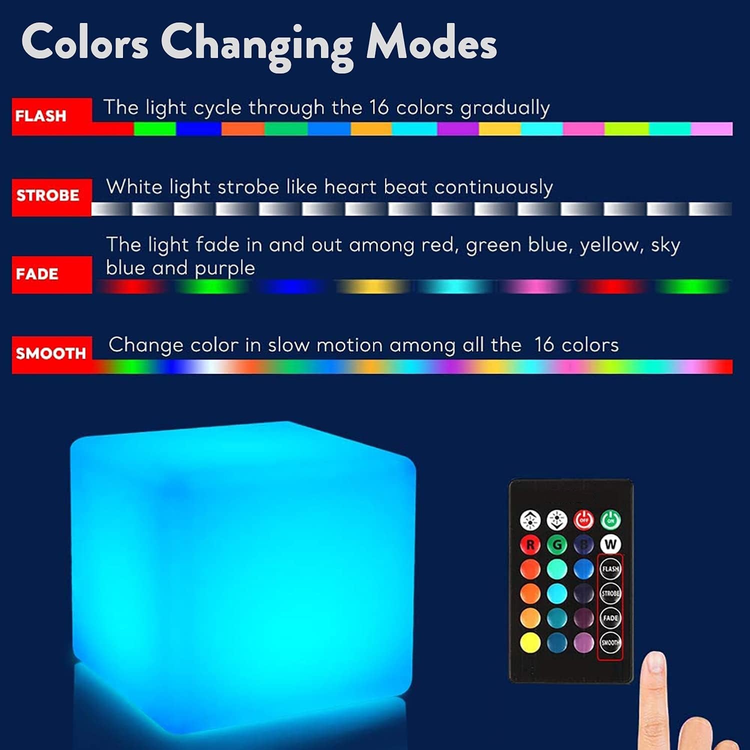 Spectrum Cubes - RGBW LED CUBE - Outdoor and Indoor Light - Rechargeab ...