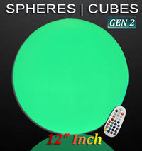 12" LED Sphere GEN2 - RGBW LED BALL/ORB - Indoor/Outdoor Light - Rechargeable Waterproof IP68 rated for Pool, Landscape, Weddings & Events