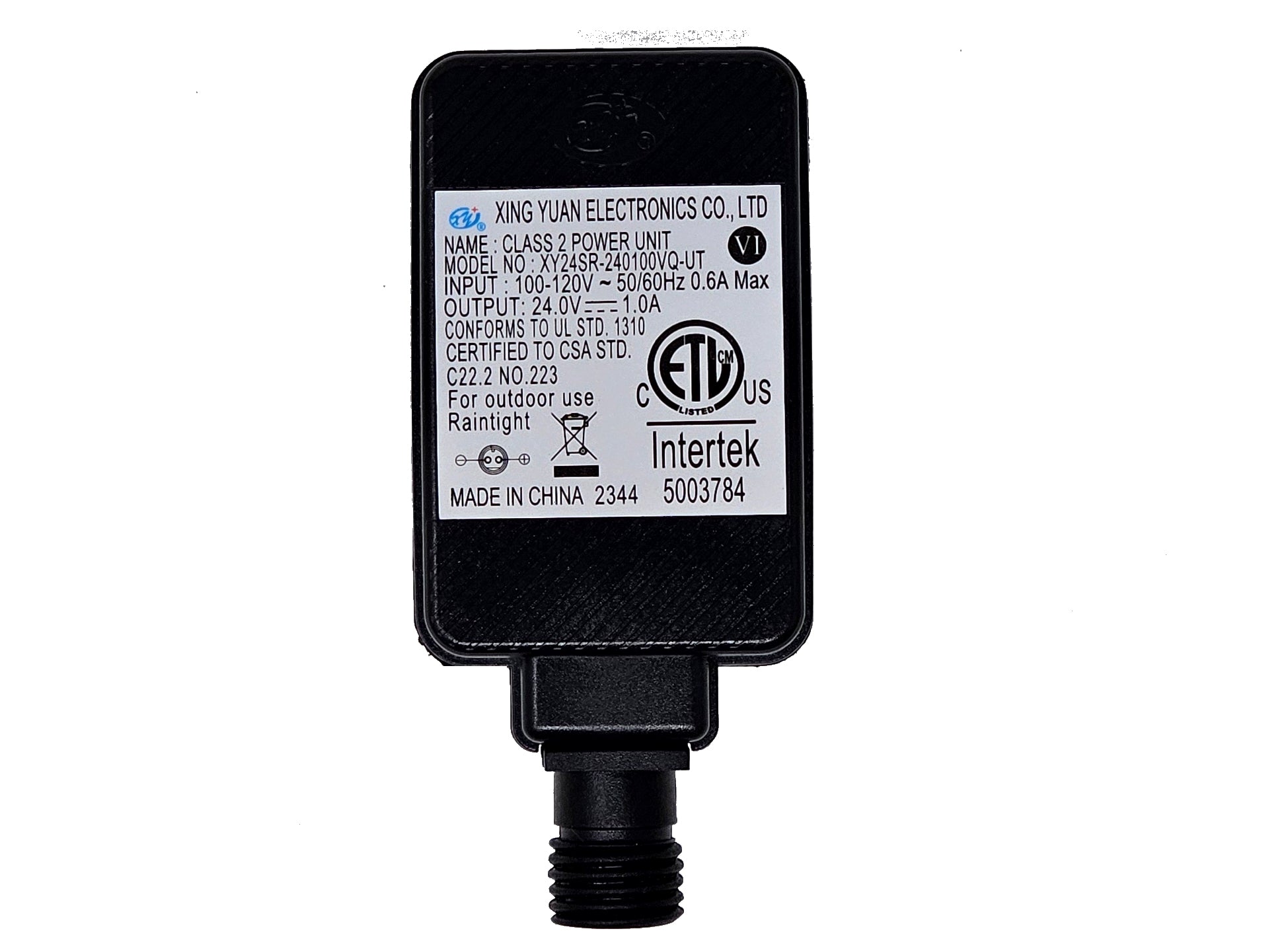 Xing Yuan 24V 1.0A Power Adapter Connection TIP A | INTERTEK