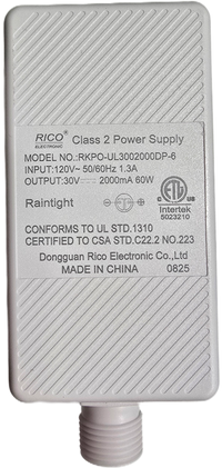 Dongguan RICO Electronic - Power Supply 30v 2000mA RKPO-UL3002000DP-6 White