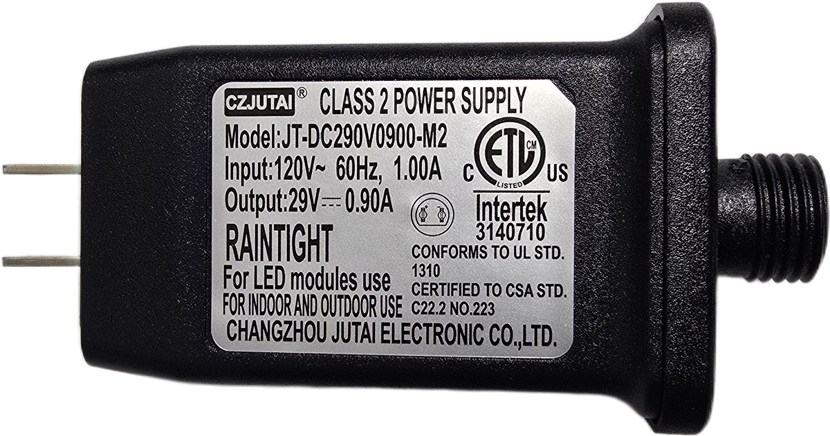 CZJUTAI 29 volt 0.90A LED Class 2 Power Supply JT-DC290V0900-M2 INTERTEK 3140710