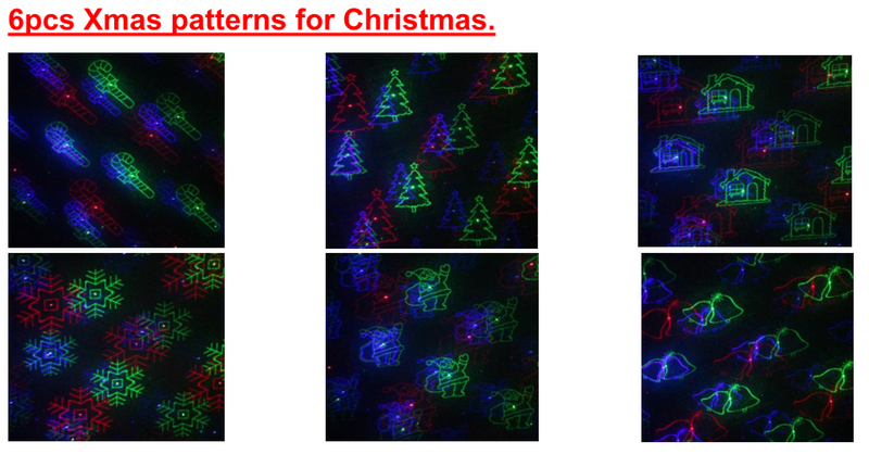 SL-37 - 3 PACK - RGB Moving 18 Pattern Laser Christmas Light -2nd GEN - Spectrum Laser Lights