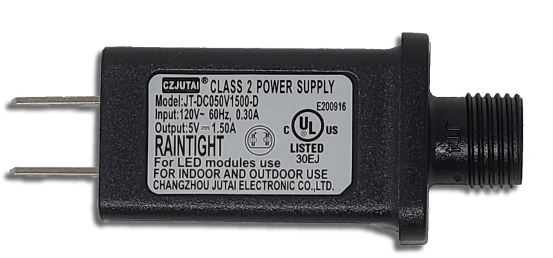 CZJUTAI 5 volt 1.50A LED Class 2 Power Supply JT-DC050V1500-D - Spectrum Laser Lights