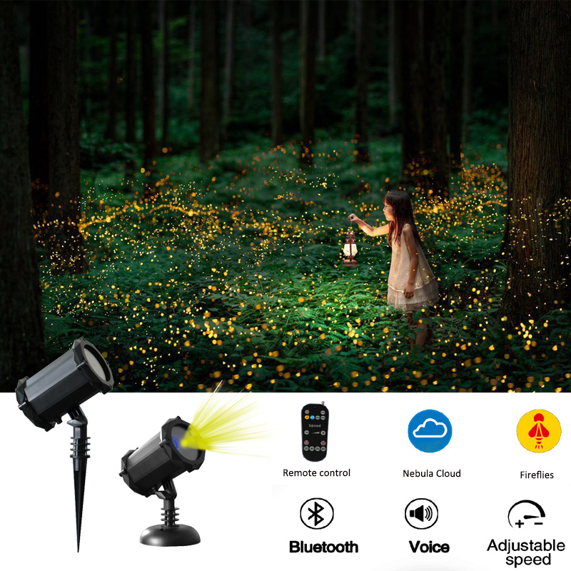 SL-55 Summer Firefly Yellow Laser Light / Blue LED with Bluetooth Speaker - Spectrum Laser Lights