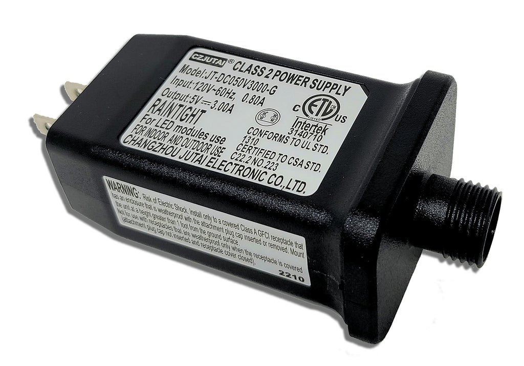 CZJUTAI 5 volt 3.00A LED Class 2 Power Supply Intertek 3140710 JT-DC05 ...