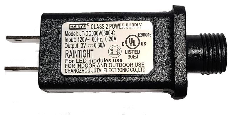 CZJUTAI 3 volt 0.30A Class 2 Power Supply JT-DC030V0300-C - Spectrum Laser Lights