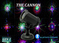 SL-39 The Cannon RGB 16 Pattern Laser Christmas Light with Bluetooth Speaker - 2nd GEN v2 - Spectrum Laser Lights