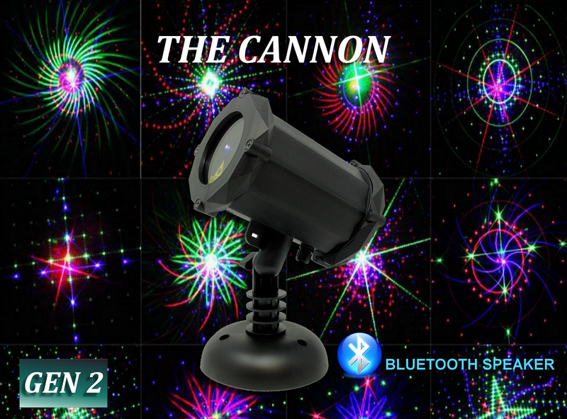 SL-39 The Cannon RGB 16 Pattern Laser Christmas Light with Bluetooth Speaker - 2nd GEN v2 - Spectrum Laser Lights