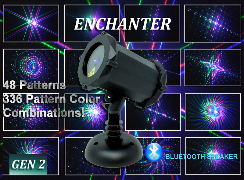 SL-41 - 3D The Enchanter 48 Pattern Laser Christmas Light with Bluetooth Speaker - 2nd GEN v2 - Spectrum Laser Lights