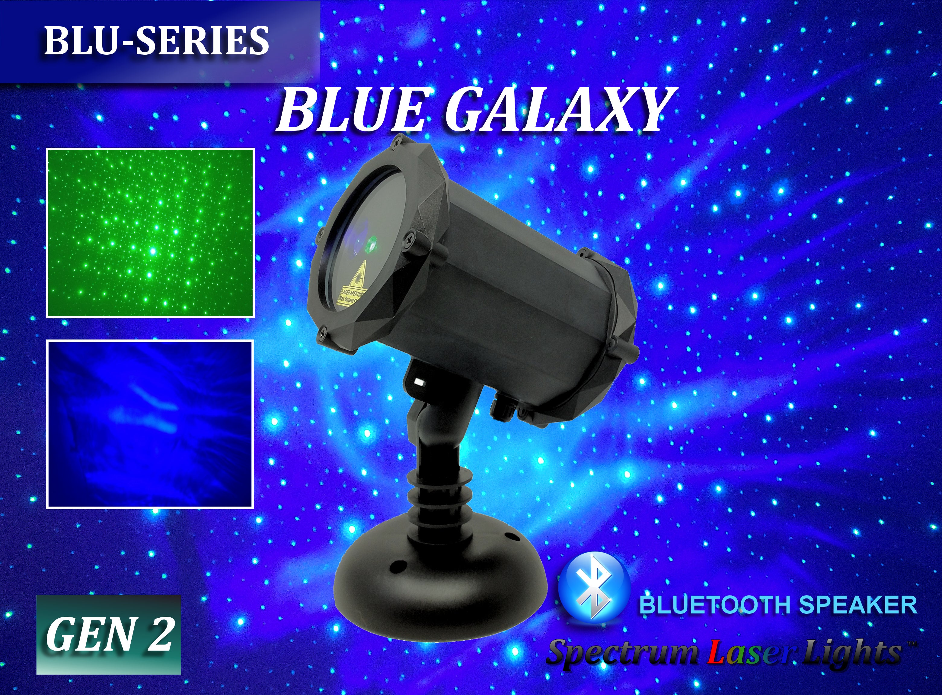 【lcl43】カラーLEDライトスクリーン 45cm x 30cm SL-43 - 3 Pack - Blue Galaxy | Green Laser Christmas Light with