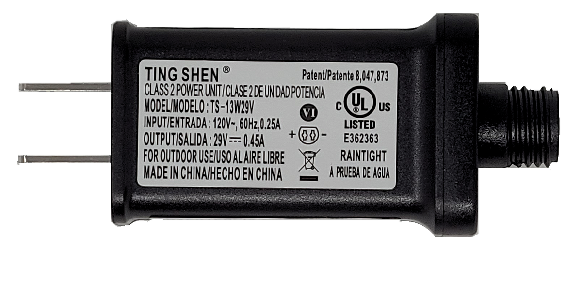 TING SHEN 29 volt 0.45A LED Class 2 Power Supply TS-13W29V A-TIP +|-