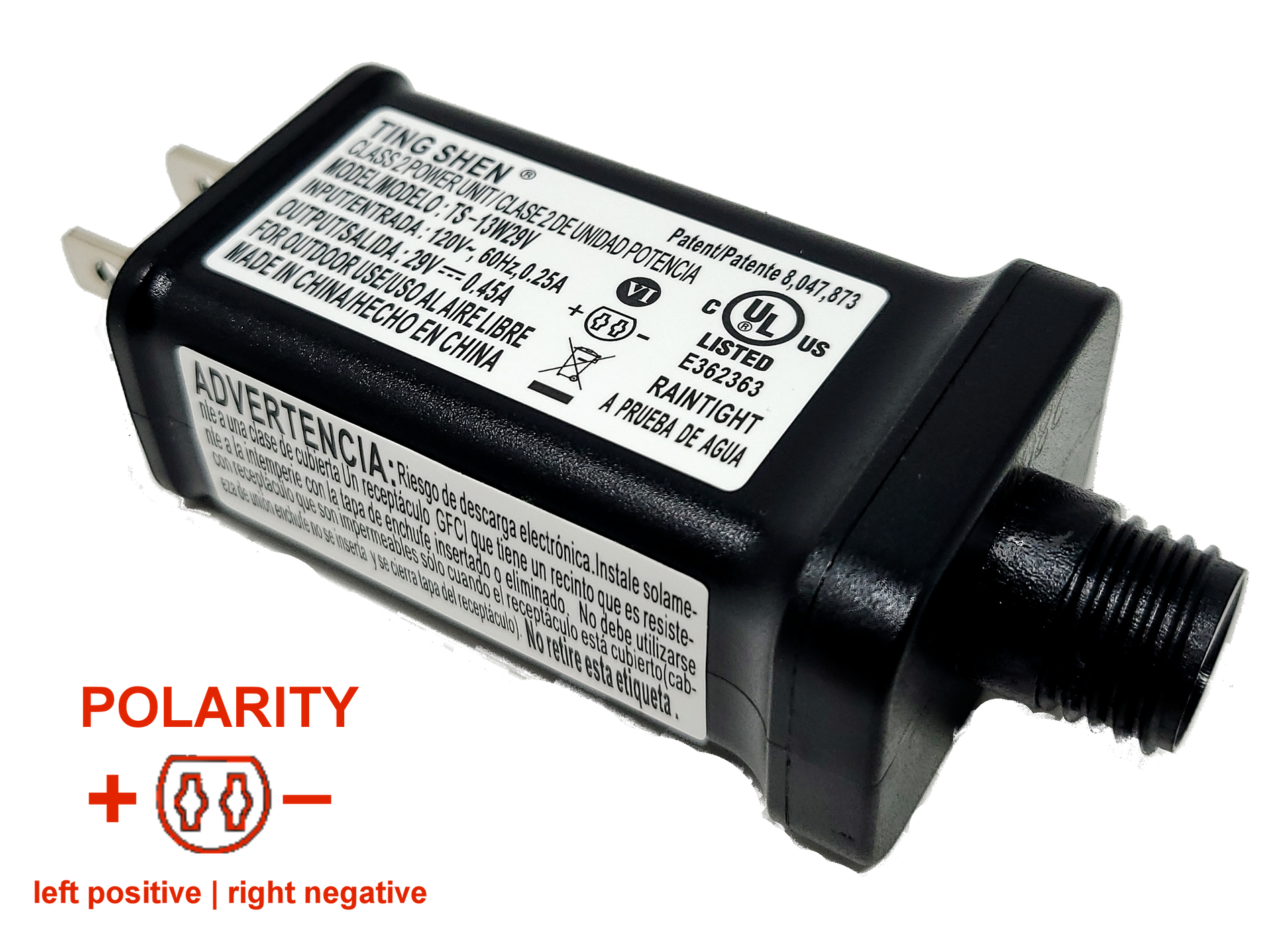 Replacement Power Adapter TING SHEN TS-13W29V A +|- – Spectrum