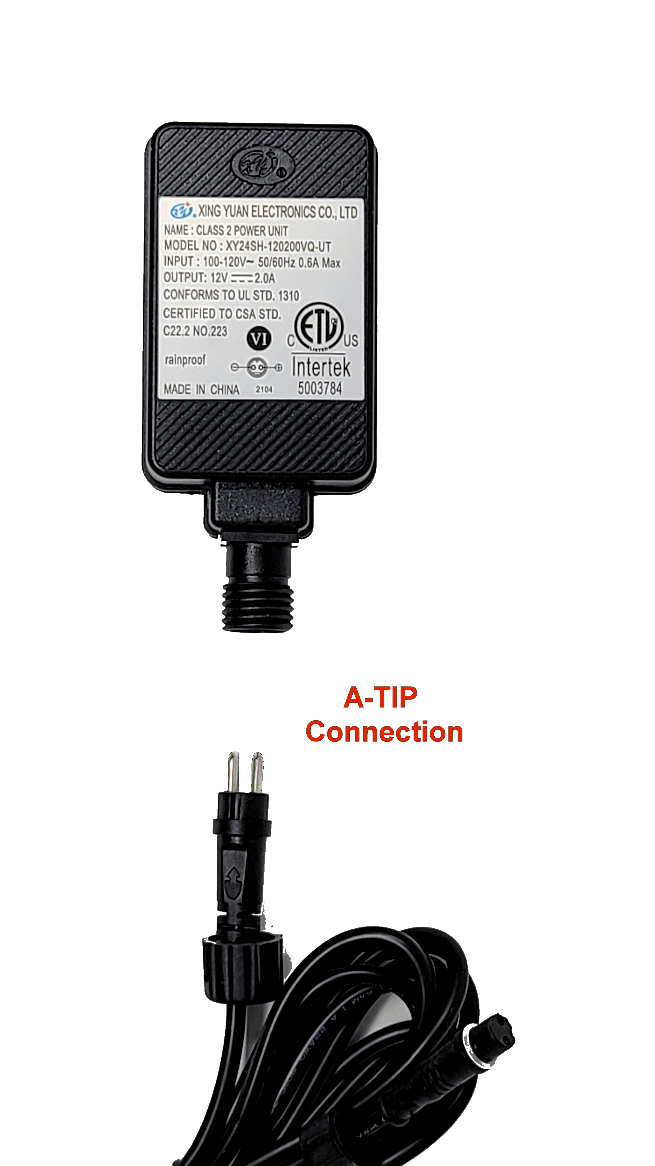 Xing Yuan Power Supply Adapter 12V 2.00A INTERTEK 5003784 XY-1202000-UO  XY24SH-1202000VQ-UT – Spectrum Laser Lights