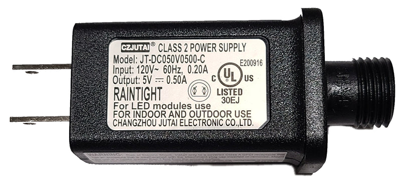 CZJUTAI 5 volt 0.50A Class 2 Power Supply JT-DC050V0500-C - Spectrum Laser Lights